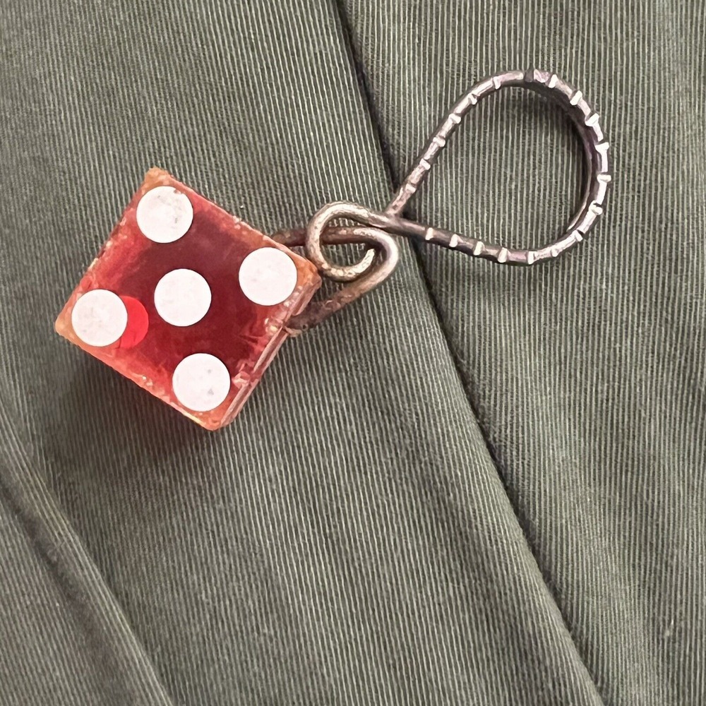 Vtg 70s-80s Paradise Island Casino Resort Red Dice Keychain-Bahamas-Atlantis Now